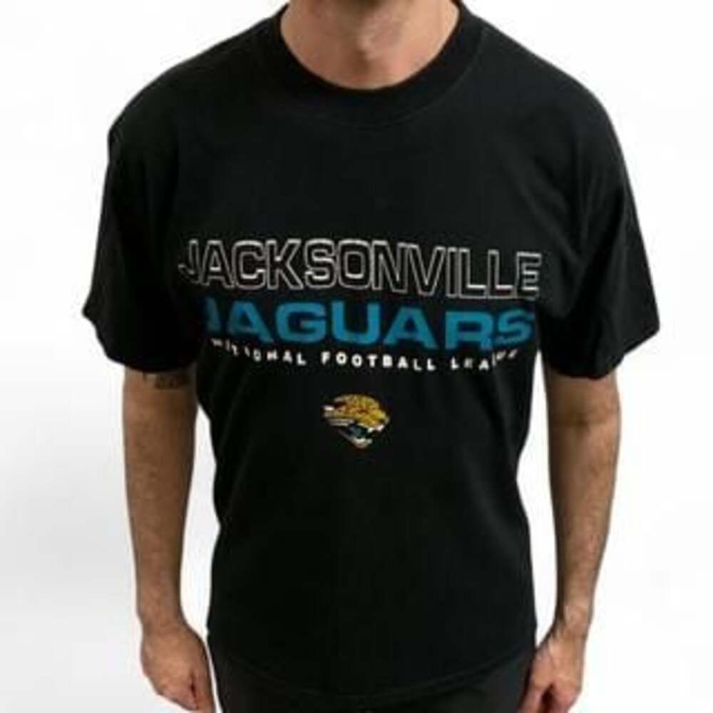 Vintage 2000s Jacksonville Jaguars NFL Black & Blue Cotton T-Shirt